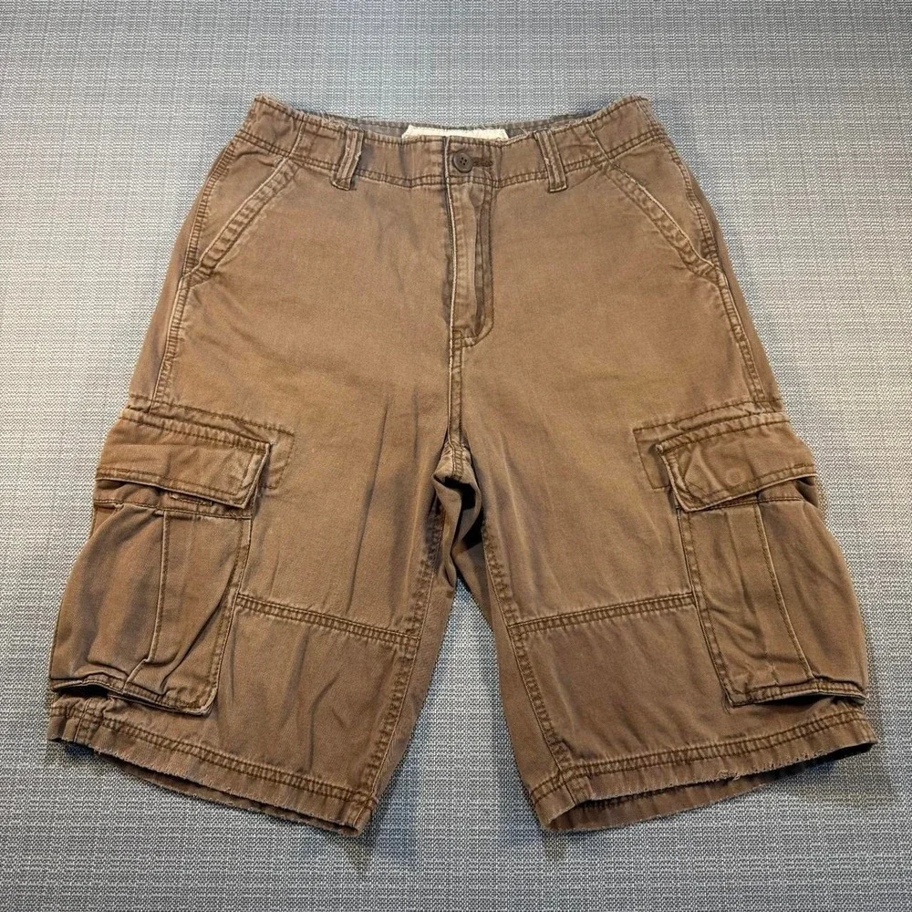 Plugg Brown Cotton Cargo Shorts Men's Size 31